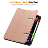 EIDERWOOD iPad Pro 11" (2024) Tri-Fold Leather Flip Cover med Apple Pencil Holder - Rose Gold