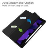 EIDERWOOD iPad Air 11" (2025 / 2024) Hybrid Flip-deksel med pennholder - svart og gjennomsiktig