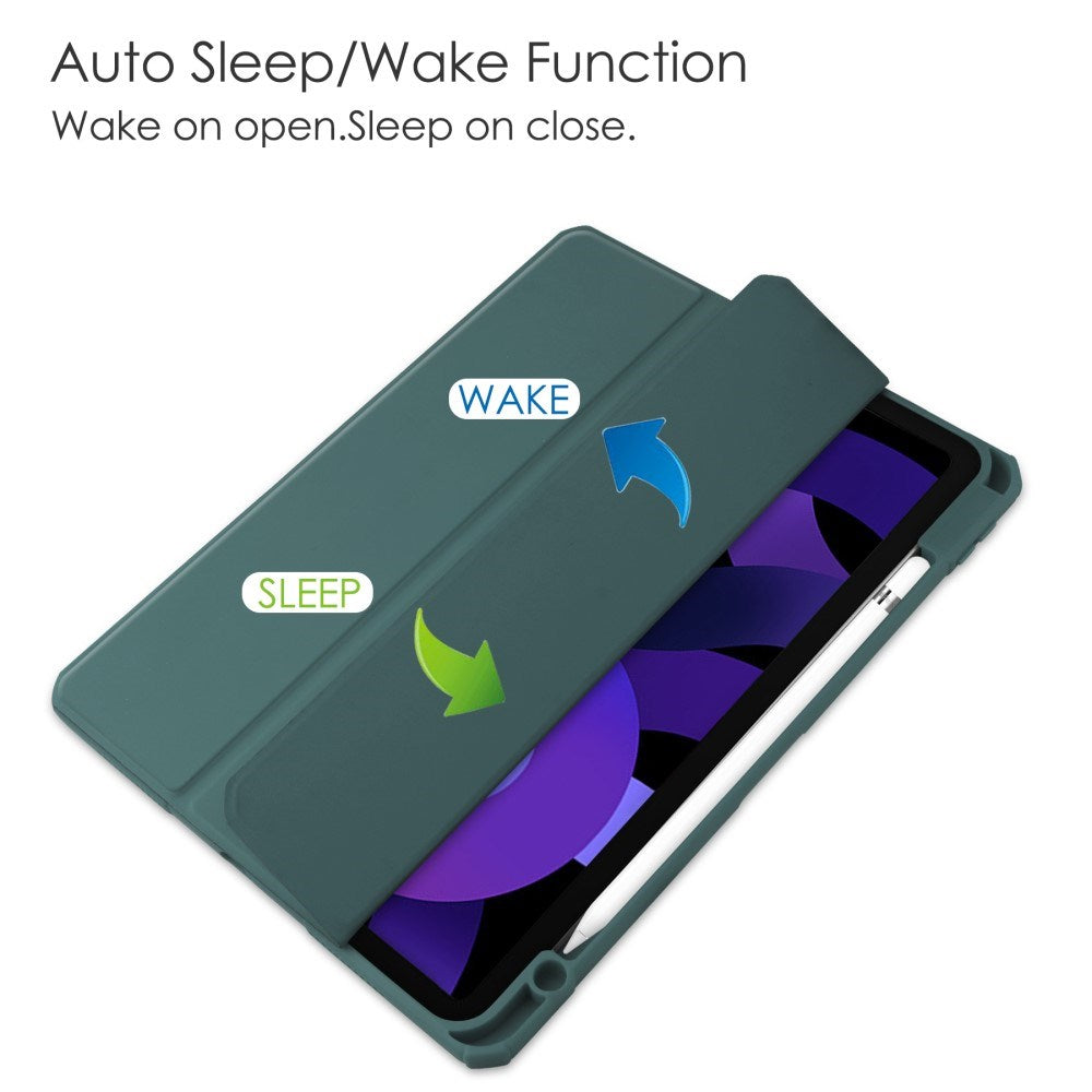 EIDERWOOD iPad Air 11" (2025 / 2024) Hybrid Flip-deksel med pennholder - grønn og gjennomsiktig