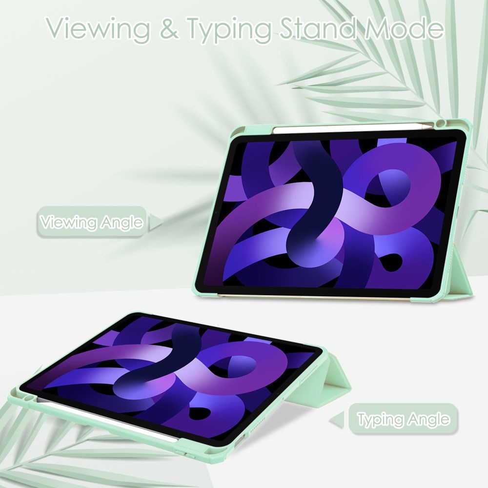 EIDERWOOD iPad Air 11" (2025 / 2024) Hybrid Flip-deksel med pennholder - Mintgrønn og gjennomsiktig