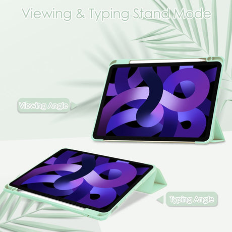 EIDERWOOD iPad Air 11" (2025 / 2024) Hybrid Flip-deksel med pennholder - Mintgrønn og gjennomsiktig
