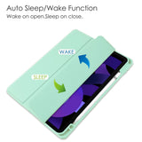 EIDERWOOD iPad Air 11" (2025 / 2024) Hybrid Flip-deksel med pennholder - Mintgrønn og gjennomsiktig