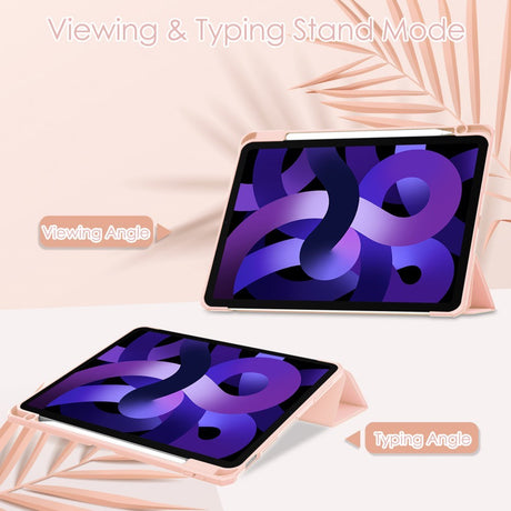 EIDERWOOD iPad Air 11" (2025 / 2024) Hybrid Flip-deksel med pennholder - rosa og gjennomsiktig