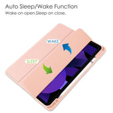 EIDERWOOD iPad Air 11" (2025 / 2024) Hybrid Flip-deksel med pennholder - rosa og gjennomsiktig