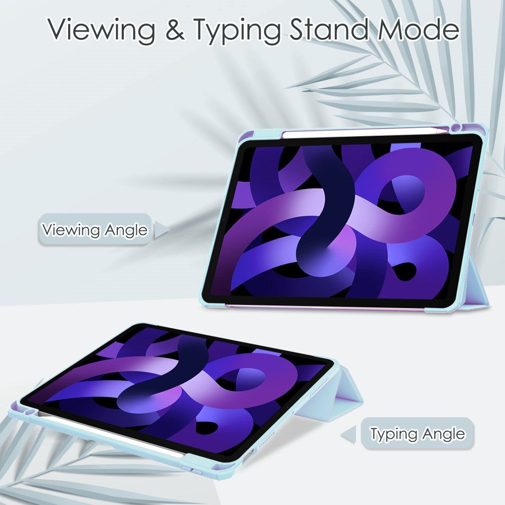 EIDERWOOD iPad Air 11" (2025 / 2024) Hybrid Flip-deksel med pennholder - lyseblå og gjennomsiktig