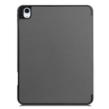 EIDERWOOD iPad Air 11" (2025 / 2024) Litchi Tri-Fold Leather Flip Cover m. Apple blyantholder - grå