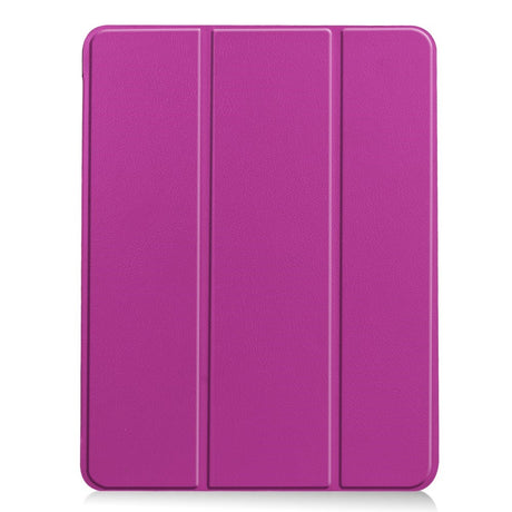 EIDERWOOD iPad Air 11" (2025 / 2024) Litchi Tri-Fold Leather Flip Cover m. Apple blyantholder - lilla