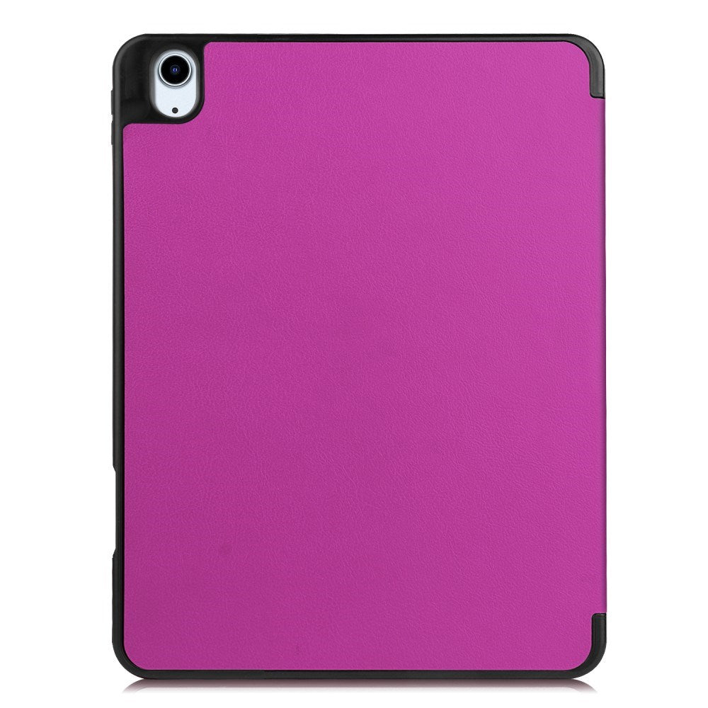 EIDERWOOD iPad Air 11" (2025 / 2024) Litchi Tri-Fold Leather Flip Cover m. Apple blyantholder - lilla