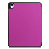 EIDERWOOD iPad Air 11" (2025 / 2024) Litchi Tri-Fold Leather Flip Cover m. Apple blyantholder - lilla