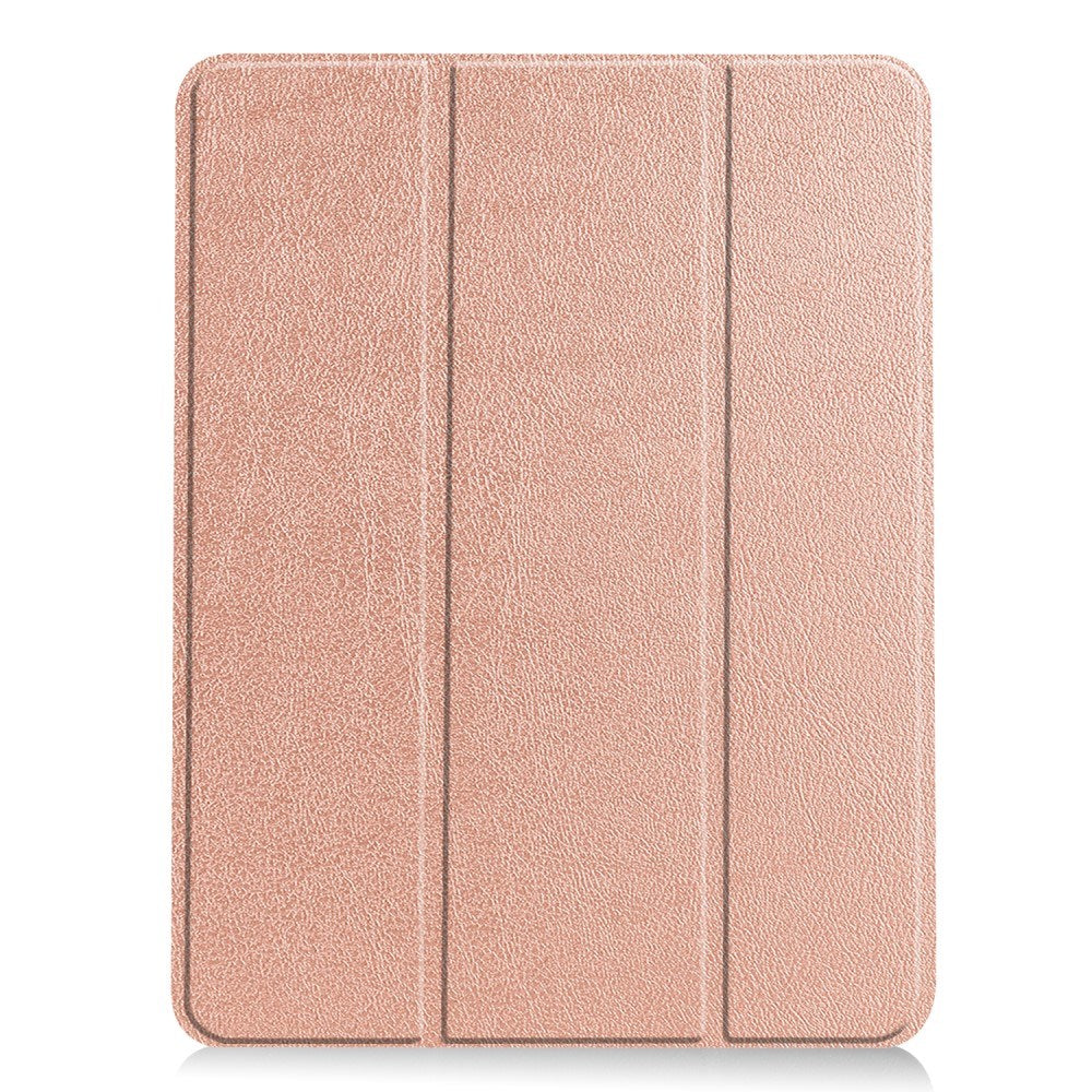 EIDERWOOD iPad Air 11" (2025 / 2024) Litchi Tri-Fold Leather Flip Cover m. Apple Pencil Holder - Rose Gold