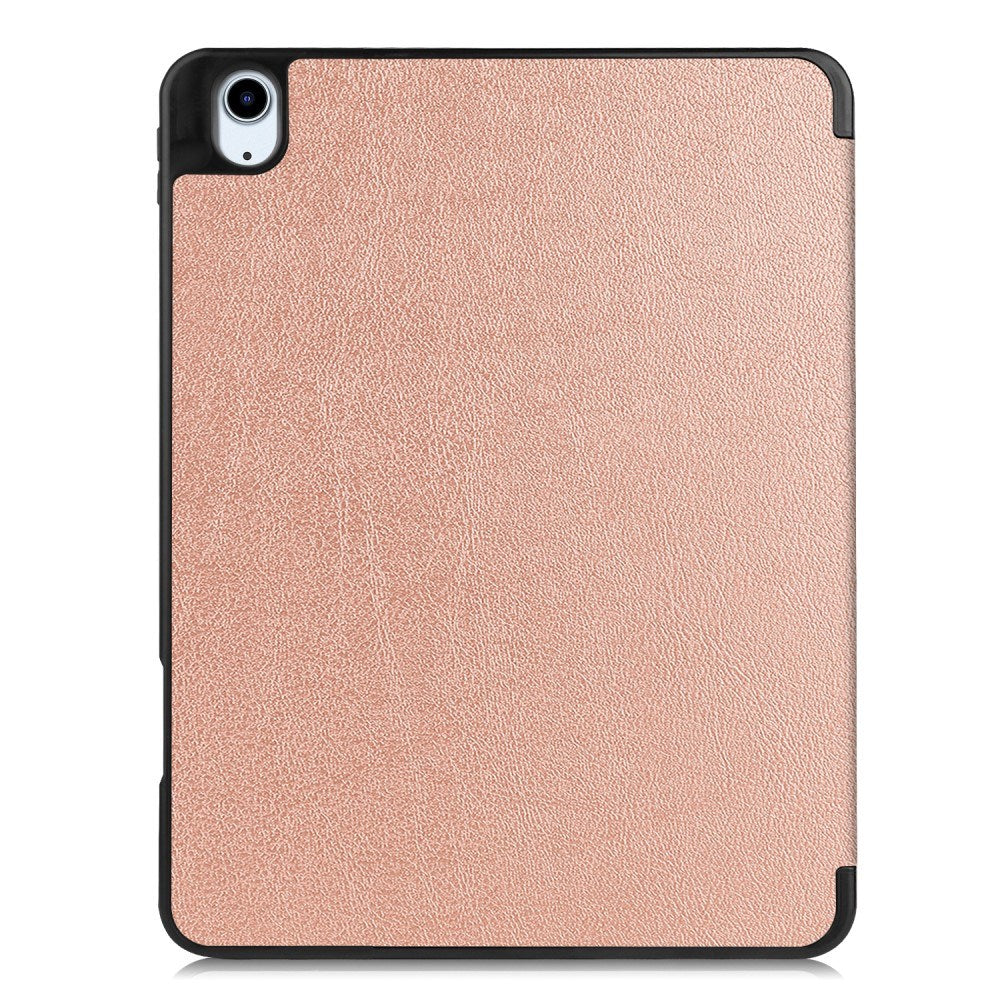 EIDERWOOD iPad Air 11" (2025 / 2024) Litchi Tri-Fold Leather Flip Cover m. Apple Pencil Holder - Rose Gold