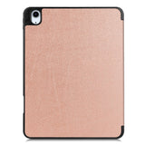 EIDERWOOD iPad Air 11" (2025 / 2024) Litchi Tri-Fold Leather Flip Cover m. Apple Pencil Holder - Rose Gold