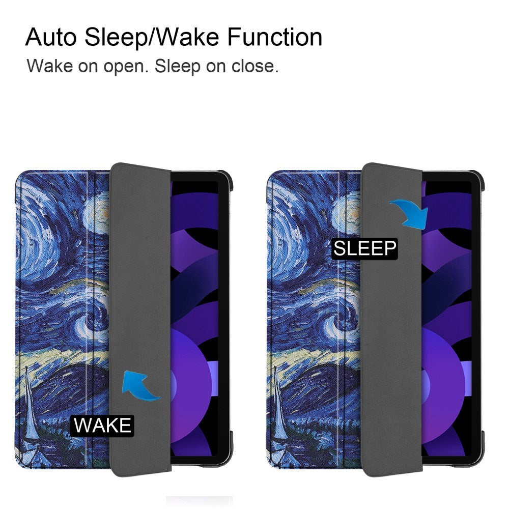 EIDERWOOD iPad Air 11" (2025 / 2024) Tri-Fold flip-deksel i kunstskinn med sovefunksjon - maling
