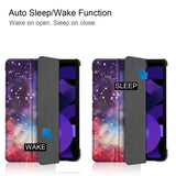 EIDERWOOD iPad Air 11" (2025 / 2024) Tri-Fold Kunstlæder Flip Cover m. Vågeblus Funktion - Galakse