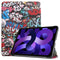 EIDERWOOD iPad Air 11" (2025 / 2024) Tri-Fold Kunstlæder Flip Cover m. Vågeblus Funktion - Graffiti