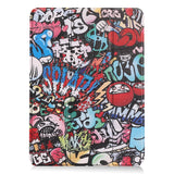 EIDERWOOD iPad Air 11" (2025 / 2024) Tri-Fold Kunstlæder Flip Cover m. Vågeblus Funktion - Graffiti