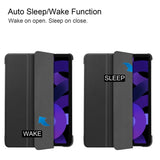 EIDERWOOD iPad Air 11" (2025 / 2024) Litchi Tri-Fold Leather Flip Cover - Svart