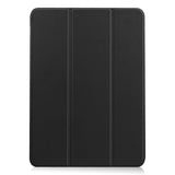 EIDERWOOD iPad Air 11" (2025 / 2024) Litchi Tri-Fold Leather Flip Cover - Svart
