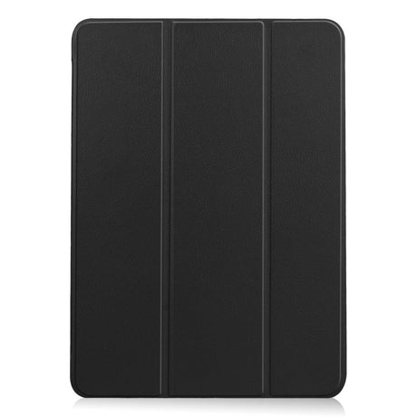 EIDERWOOD iPad Air 11" (2025 / 2024) Litchi Tri-Fold Leather Flip Cover - Svart