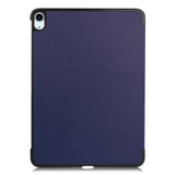 EIDERWOOD iPad Air 11" (2025 / 2024) Litchi Tri-Fold Leather Flip Cover - Blå