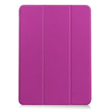 EIDERWOOD iPad Air 11" (2025 / 2024) Litchi Tri-Fold Leather Flip Cover - Lilla