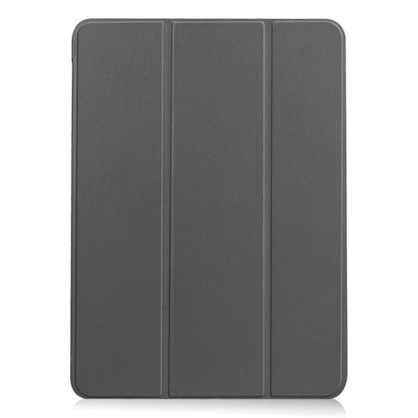 EIDERWOOD iPad Air 11" (2025 / 2024) Litchi Tri-Fold Leather Flip Cover - Grå