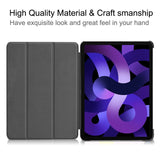 EIDERWOOD iPad Air 11" (2025 / 2024) Litchi Tri-Fold Leather Flip Cover - Grønn