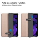 EIDERWOOD iPad Air 11" (2025 / 2024) Litchi Tri-Fold Leather Flip Cover - Gull