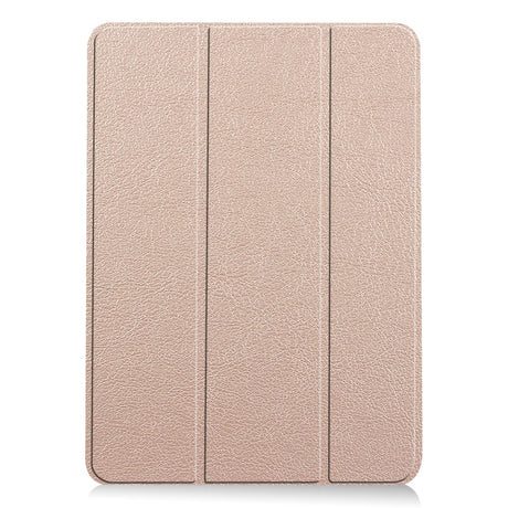 EIDERWOOD iPad Air 11" (2025 / 2024) Litchi Tri-Fold Leather Flip Cover - Gull