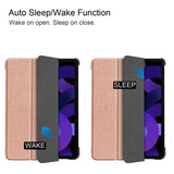 EIDERWOOD iPad Air 11" (2025 / 2024) Litchi Tri-Fold Leather Flip Cover - Rose Gold