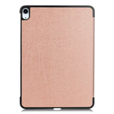 EIDERWOOD iPad Air 11" (2025 / 2024) Litchi Tri-Fold Leather Flip Cover - Rose Gold