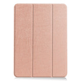 EIDERWOOD iPad Air 11" (2025 / 2024) Litchi Tri-Fold Leather Flip Cover - Rose Gold