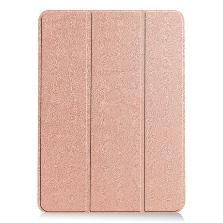 EIDERWOOD iPad Air 11" (2025 / 2024) Litchi Tri-Fold Leather Flip Cover - Rose Gold