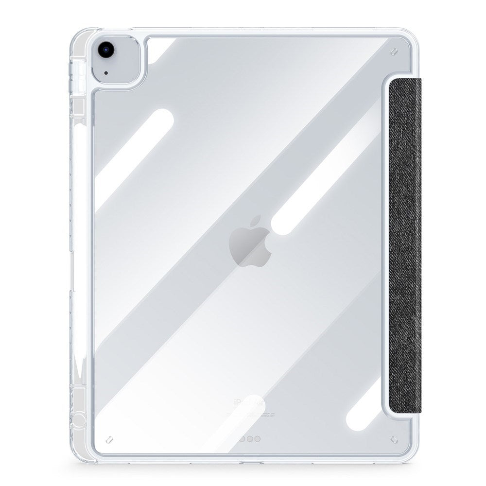 iPad Air 13" (2025 / 2024) DUX DUCIS Unid Series Tri-Fold Flip Cover - Gjennomsiktig / Svart