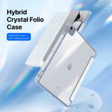 iPad Air 13" (2025 / 2024) DUX DUCIS Unid Series Tri-Fold Flip Cover - Gjennomsiktig / Lyseblå