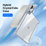 iPad Air 13" (2025 / 2024) DUX DUCIS Unid Series Tri-Fold Flip Cover - Gennemsigtig / Grøn