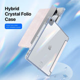 iPad Air 13" (2025 / 2024) DUX DUCIS Unid Series Tri-Fold Flip Cover - Gjennomsiktig / Rosa