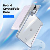 iPad Air 13" (2025 / 2024) DUX DUCIS Unid Series Tri-Fold Flip Cover - Gjennomsiktig / Lilla