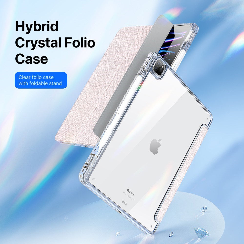 iPad Pro 13" (2024) DUX DUCIS Unid Series Tri-Fold Flip Cover - Gjennomsiktig / Rosa