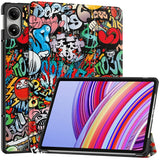 EDIERWOOD Xiaomi Redmi Pad Pro Tri-Fold Faux Leather Flip Cover m. Søvnfunksjon - Graffiti