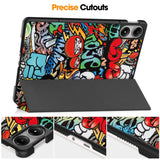 EDIERWOOD Xiaomi Redmi Pad Pro Tri-Fold Faux Leather Flip Cover m. Søvnfunksjon - Graffiti