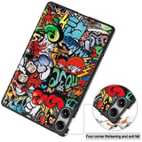 EDIERWOOD Xiaomi Redmi Pad Pro Tri-Fold Faux Leather Flip Cover m. Søvnfunksjon - Graffiti