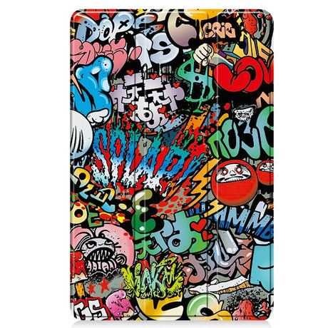 EDIERWOOD Xiaomi Redmi Pad Pro Tri-Fold Faux Leather Flip Cover m. Søvnfunksjon - Graffiti