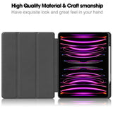 EIDERWOOD iPad Air 13" (2025 / 2024) Tri-Fold Leather Flip Cover m. Apple Pencil Holder - Rose Gold