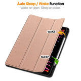 EIDERWOOD iPad Air 13" (2025 / 2024) Tri-Fold Leather Flip Cover m. Apple Pencil Holder - Rose Gold