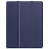 EIDERWOOD iPad Air 13" (2025 / 2024) Tri-Fold Leather Flip Cover m. Apple blyantholder - blå