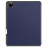 EIDERWOOD iPad Air 13" (2025 / 2024) Tri-Fold Leather Flip Cover m. Apple blyantholder - blå