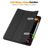 EIDERWOOD iPad Air 13" (2025 / 2024) Tri-Fold Leather Flip Cover med Apple blyantholder - svart