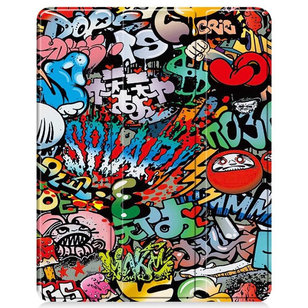 EIDERWOOD iPad Air 13" (2025 / 2024) Tri-Fold flip-deksel i kunstskinn med sovefunksjon - Graffiti