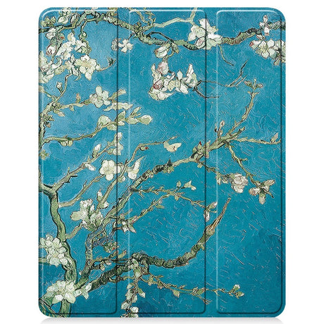 EIDERWOOD iPad Air 13" (2025 / 2024) Tri-Fold flip-deksel i kunstskinn med sovefunksjon - blomster